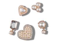 Pearly Hearts Jibbitz Set - 5 Pack Off White/Silver view