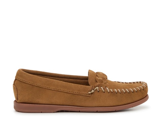Minnetonka Tan Suede Loafers Minnetonka Camp Moc 747W-DST Mens Wide Loafers & Slip Ons  main image 4