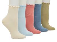 Solid Women's Ankle Socks - 5 Pack Multicolor view