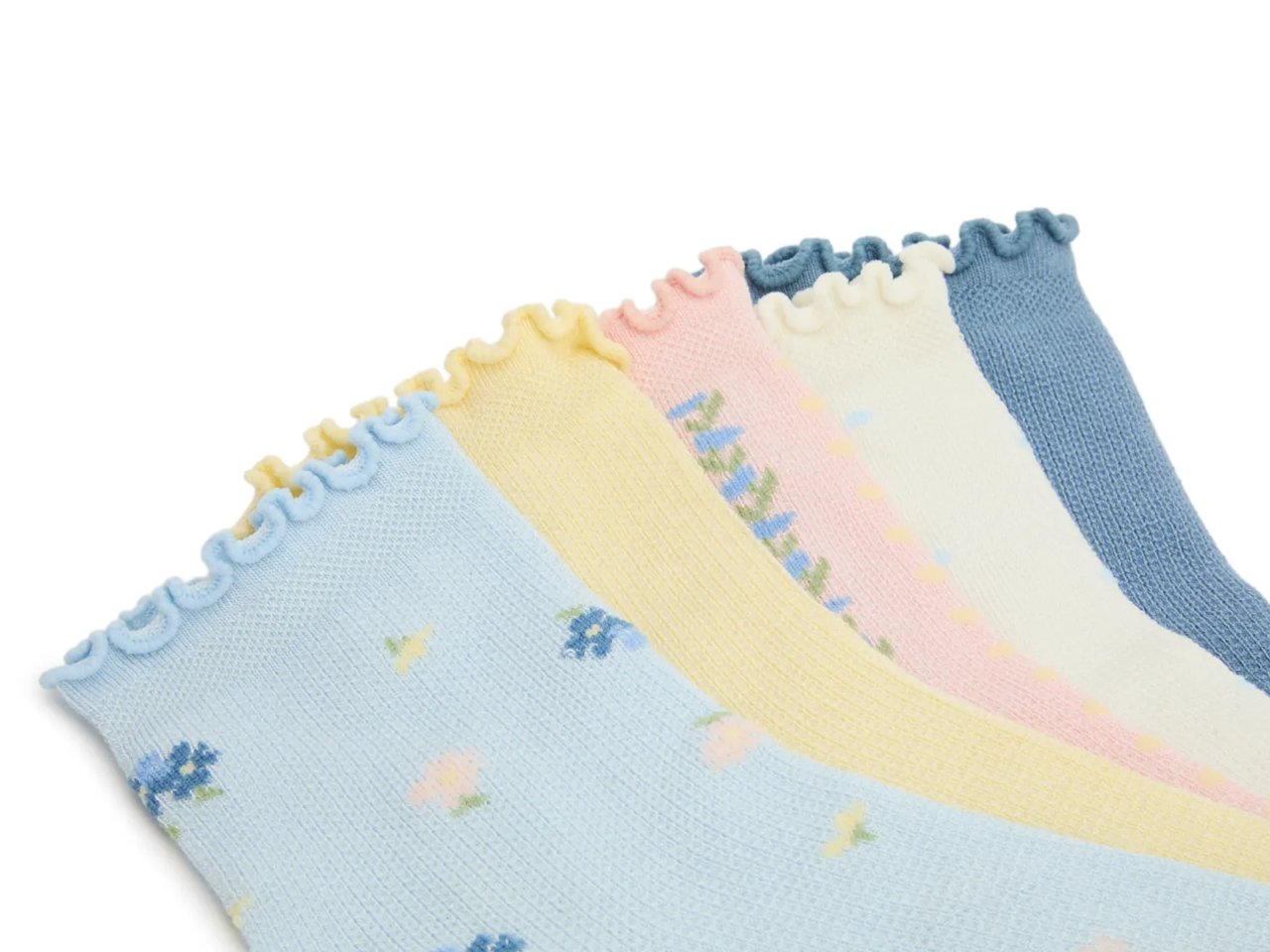 Floral Waffle Women's Ankle Socks - 5 Pack