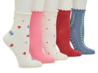 Floral Waffle Women's Ankle Socks - 5 Pack Multicolor view