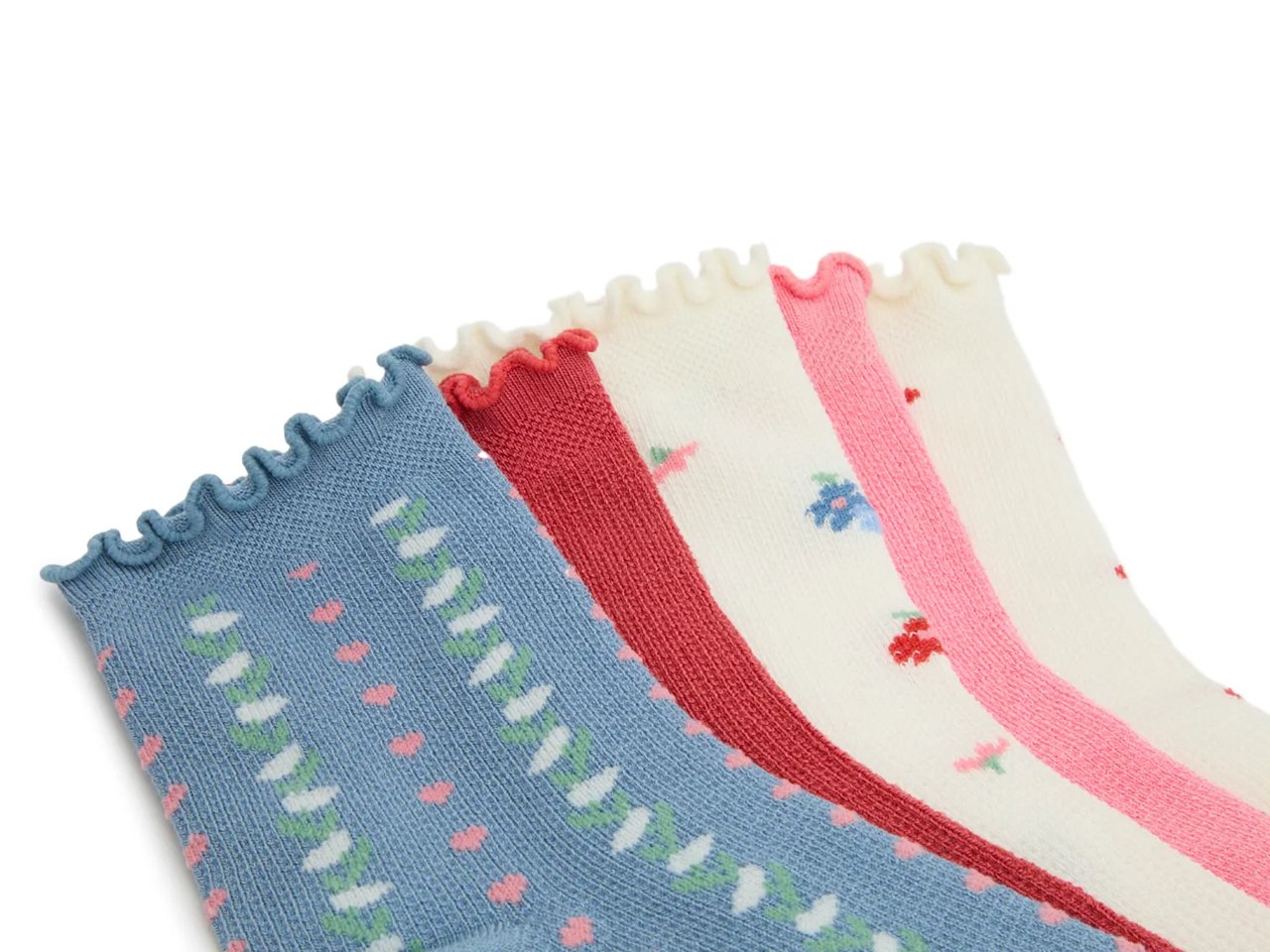 Floral Waffle Women's Ankle Socks - 5 Pack