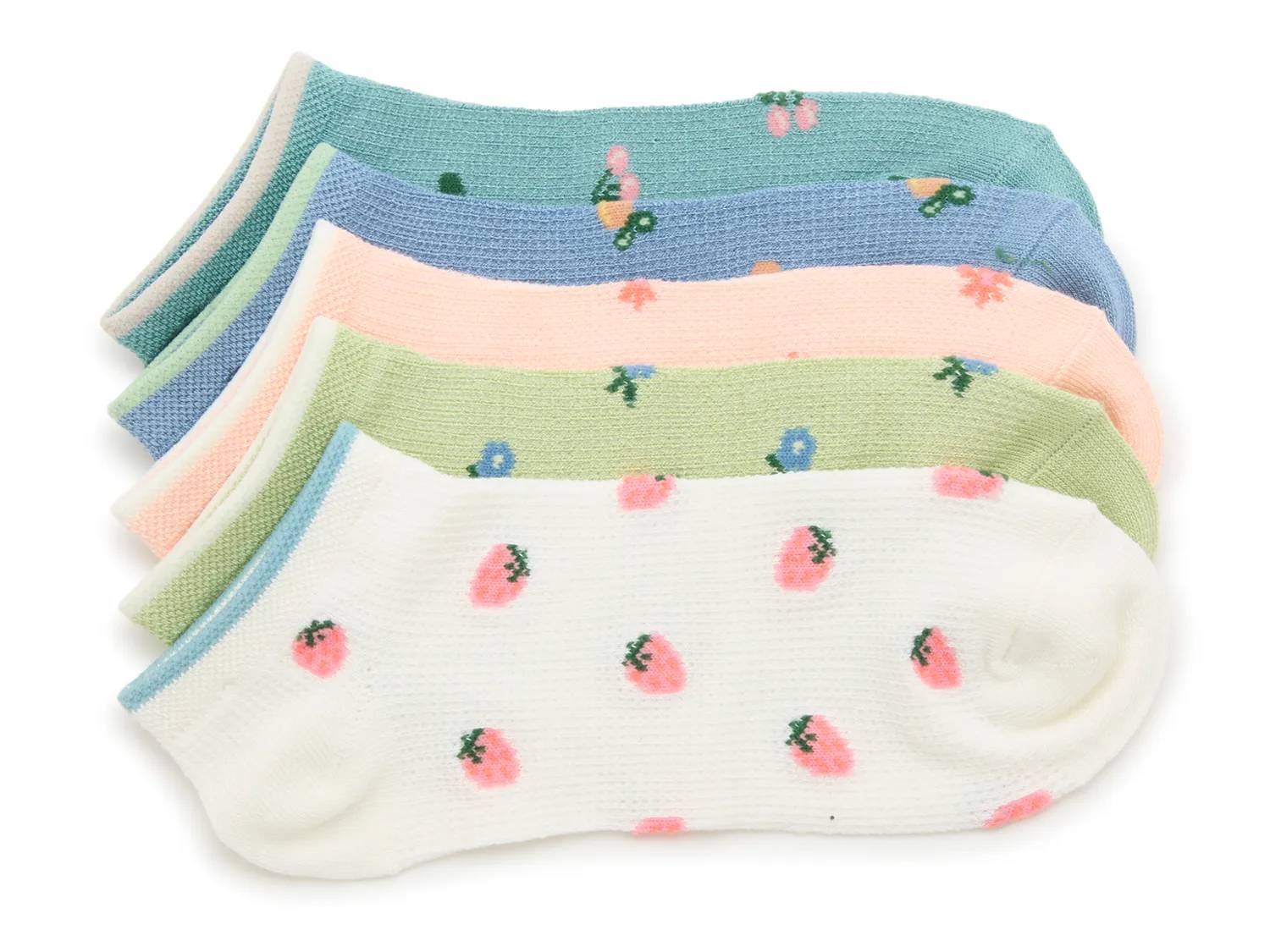 Novelty Waffle Women's No Show Socks - 5 Pack