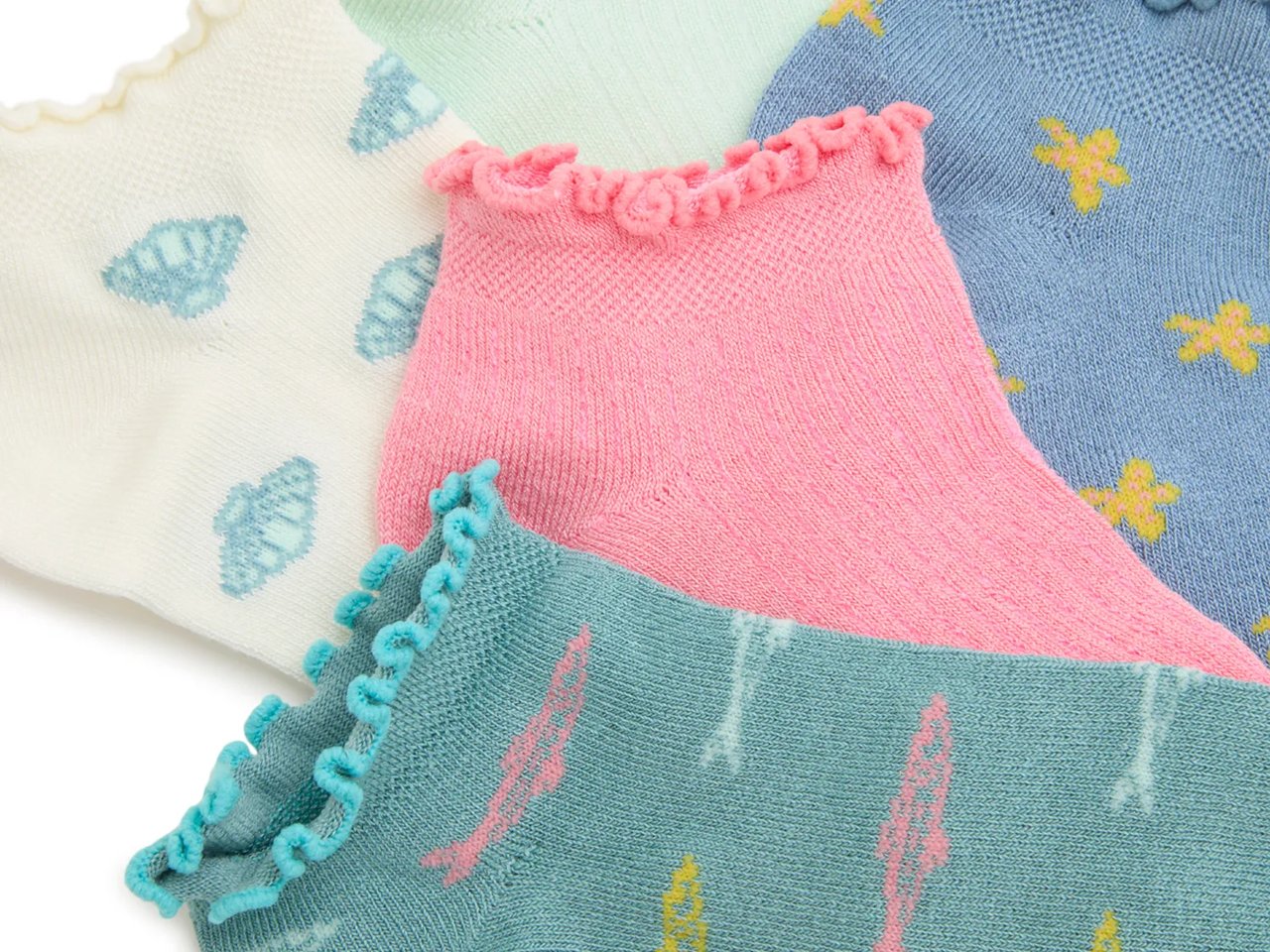 Shell Coastal Lettuce Women's No Show Socks - 5 Pack