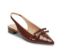 Aleeza Flat Brown Croc Print Patent view
