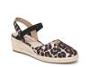 Pilar Espadrille Wedge Sandal Light Brown/Black Leopard Print view