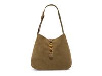 Soffietta Luxe Suede Bucket Bag Khaki Suede view
