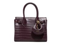 Auraliee Satchel Dark Red Croc Print Synthetic view