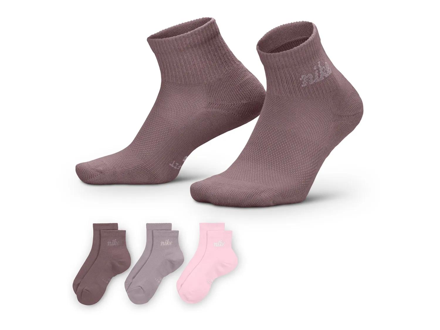 Nike Everyday Elevated Ankle Socks 3 Pack | Men | Women's | Multicolor | Size S | Socks | Ankle | Athletic