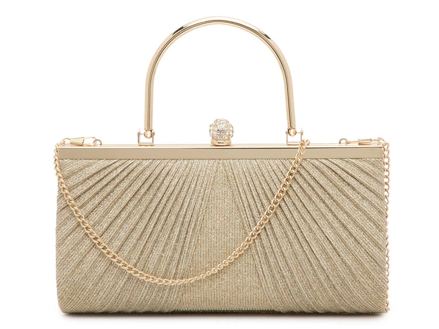 Glitter Pleat Clutch