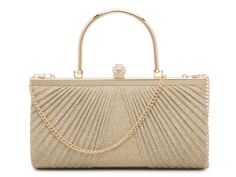 Glitter Pleat Clutch