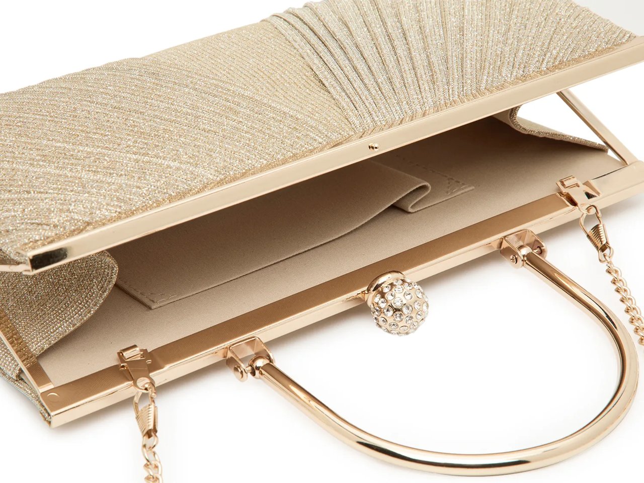 Glitter Pleat Clutch