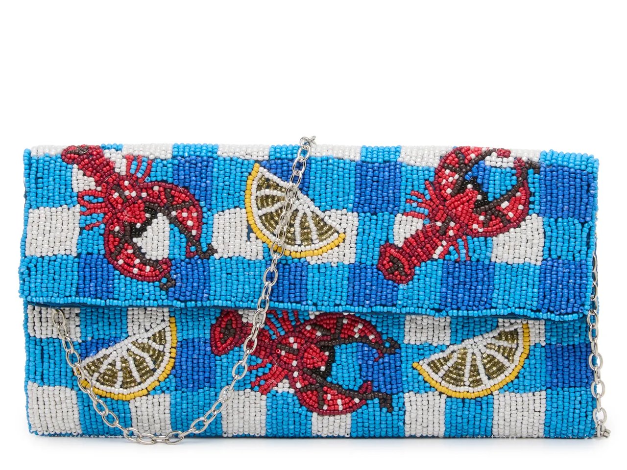 Lobsters & Lemons Beaded Clutch