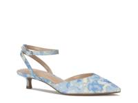 Vikka Pump Blue/White Floral Print Fabric view