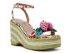 Bobbie Espadrille Wedge Sandal White/Green view