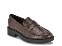 Otinya Platform Penny Loafer Dark Brown Embossed view