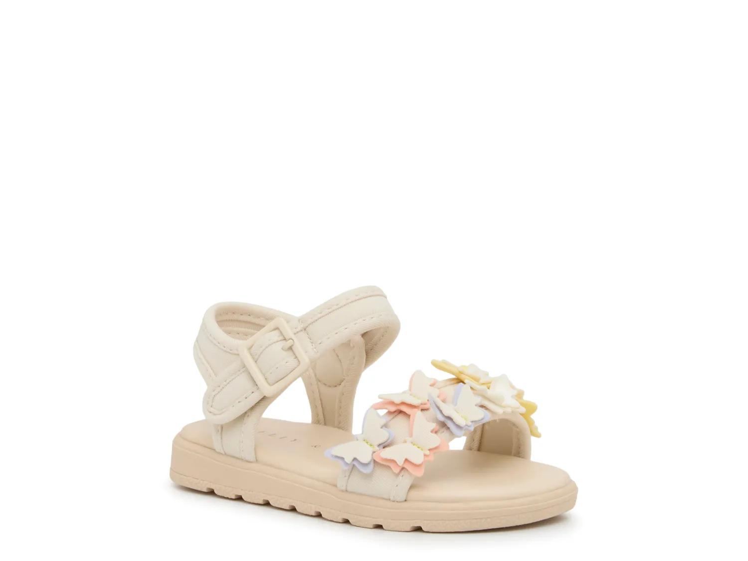 Kelly & Katie Lil Butter Play Sandal Kids' | Girl's | Cream | Size 7 Toddler | Sandals | Footbed