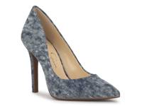Cassani Pump Blue Denim Fabric view