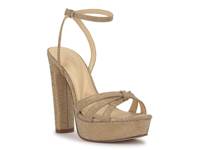 Ilaria Platform Sandal Gold Metallic Fabric view