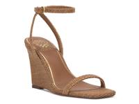 Ambee Wedge Sandal Golden Walnut Woven Textile view