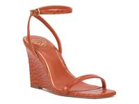Ambee Wedge Sandal Sunset Orange Croc Print Synthetic view