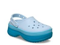 Classic Stacked Platform Clog Marina Blue view