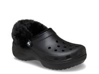 Classic Fuzzy Lined Platform Clog - Women's Black view