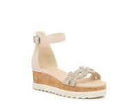 Addy Floral Wedge Sandal - Kids' Tan Rhinestone view