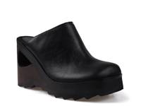 Nichola Wedge Clog Black Leather view