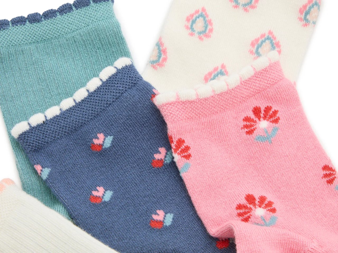 Printed Scallop Women's Ankle Socks - 5 Pack