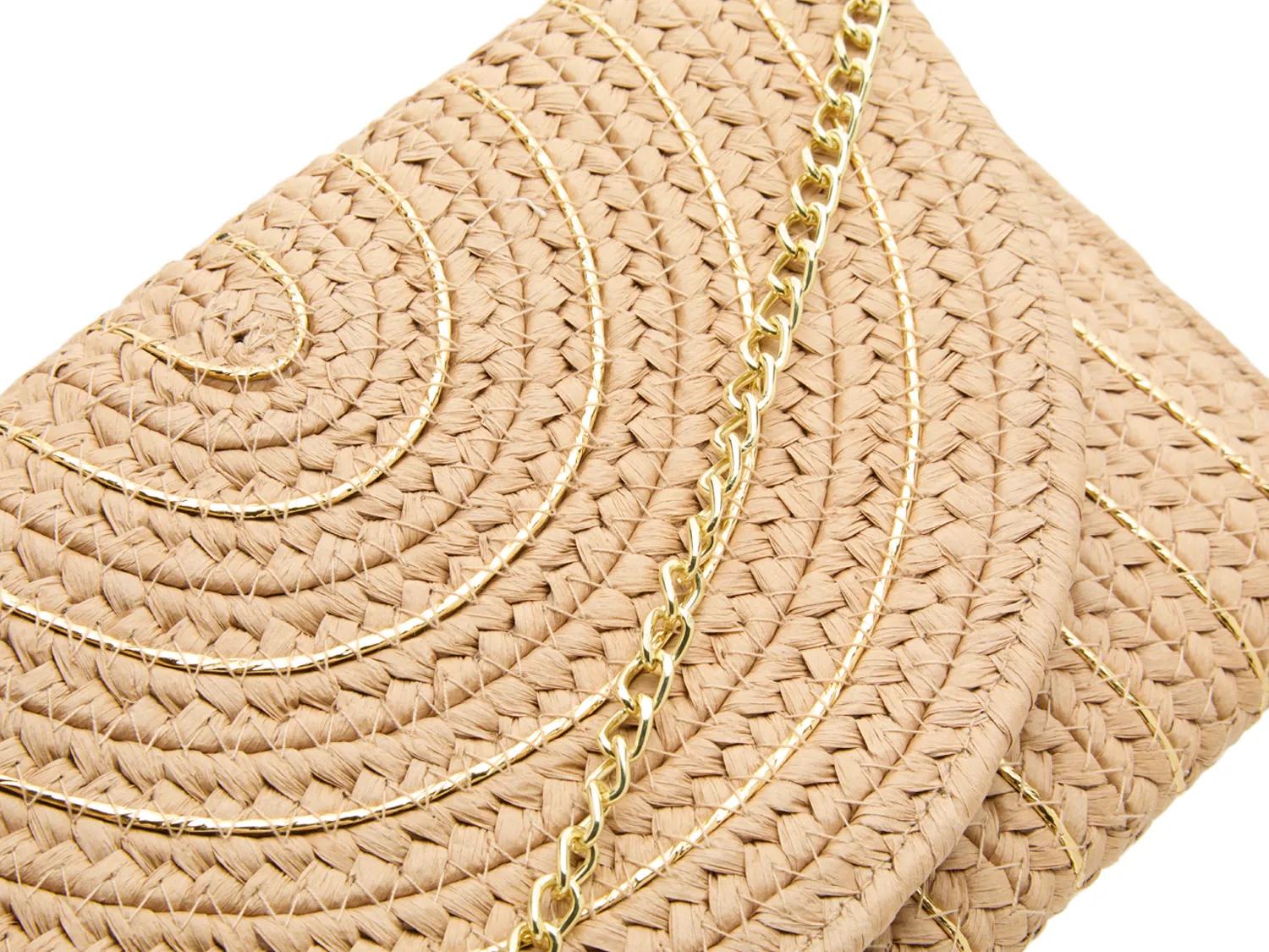 Lurex Straw Clutch