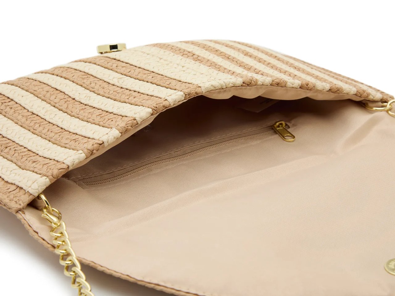 Stripe Straw Clutch