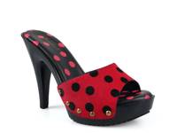 Love Platform Sandal Black/Red Calf Hair view
