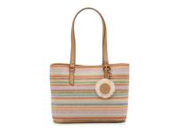 Cut & Sew Straw Tote Multicolor view