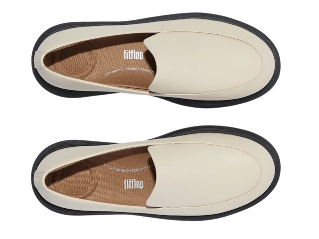 Fitflop Slip On Sneakers Womens Size 10 Beige Leather Comfort Loafer Shoes EUC Fitflop Slip On Sneakers Womens Size 10 Beige Leather  main image 4