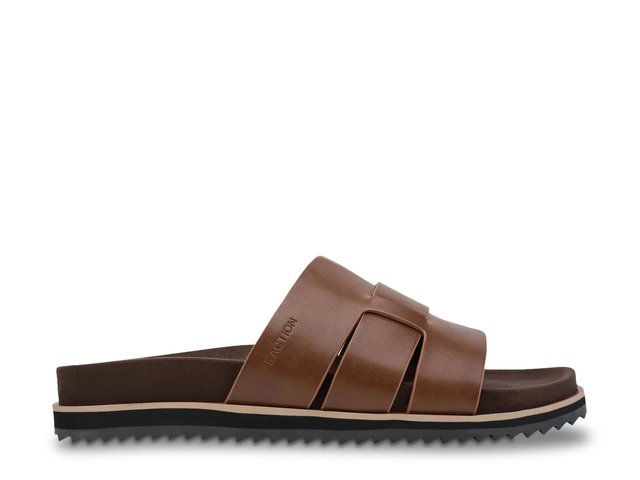 Kenneth Cole Sand-y Beach/Quick Sand Lsrd Slide Sandals Drk Brwn Sz 11 Sand-Y Beach Cognac Leather Slide Sandal | Kenneth Cole main image 4
