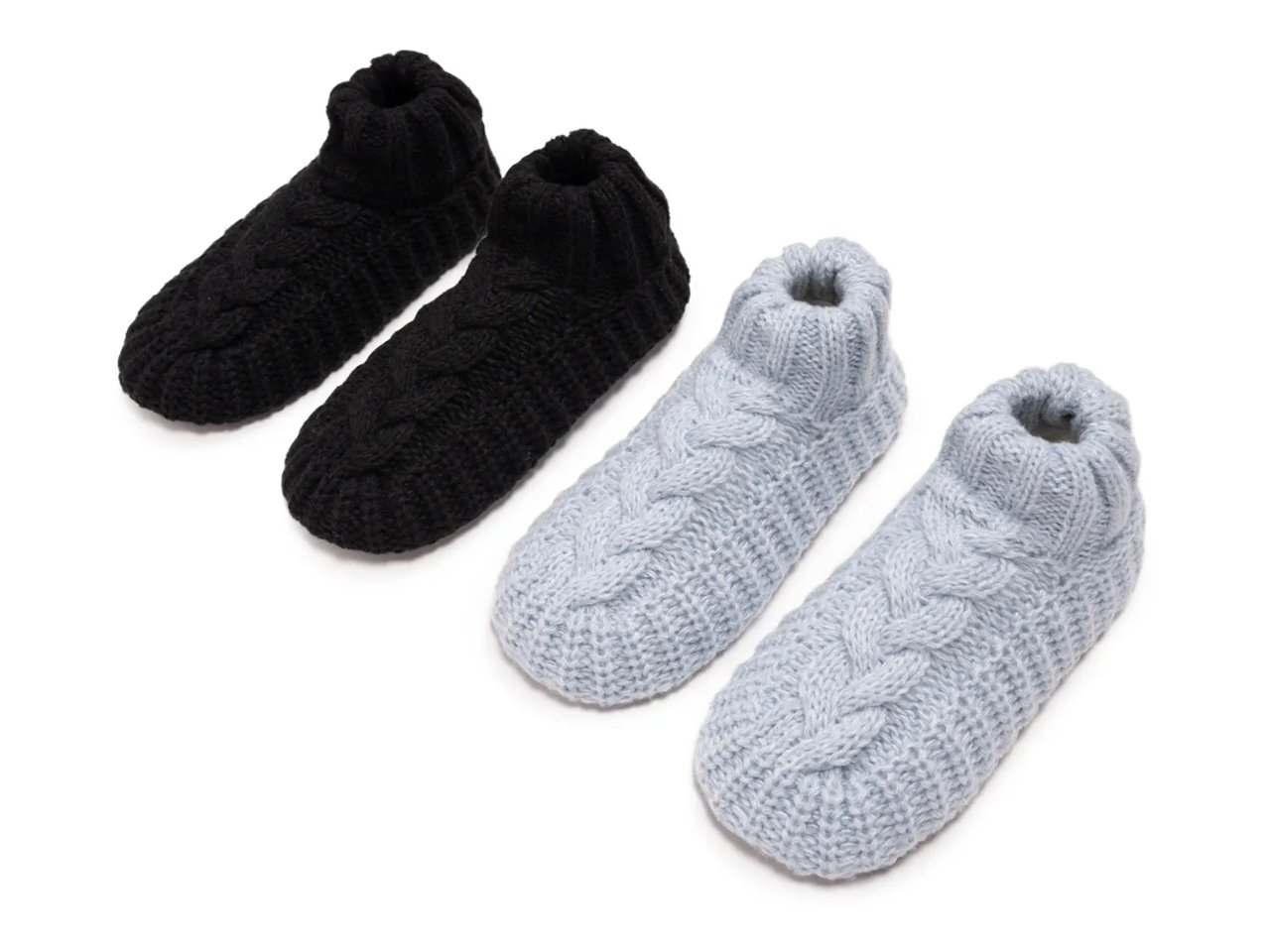 Cuffed Sweater Knit Women's Slipper Socks - 2 Pack