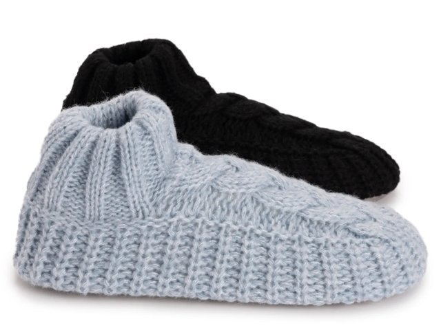 Cuffed Sweater Knit Women's Slipper Socks - 2 Pack