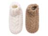 Cuffed Sweater Knit Women's Slipper Socks - 2 Pack Beige/Ivory view