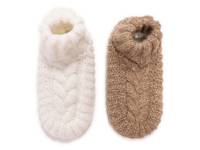 Cuffed Sweater Knit Women's Slipper Socks - 2 Pack Beige/Ivory view