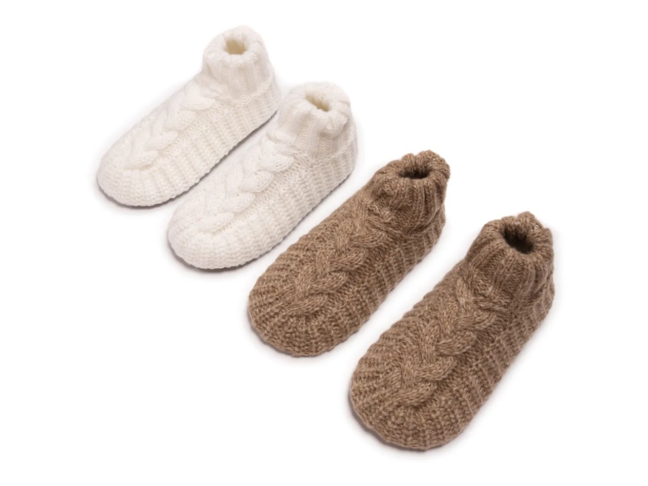 Cuffed Sweater Knit Women's Slipper Socks - 2 Pack