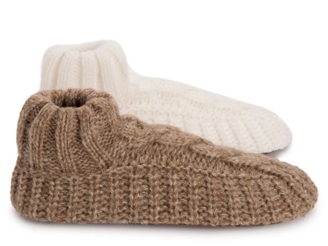 Cuffed Sweater Knit Women's Slipper Socks - 2 Pack