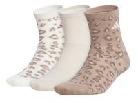 Leopard Luxe Women's High Quarter Socks - 3 Pack Light Brown/Beige Leopard Print view