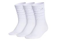 Athletic Scrunch Women's Crew Socks - 3 Pack White view