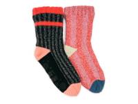 Color Blocked Sweater Women's Cabin Socks - 2 Pack Black view