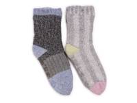 Color Blocked Sweater Women's Cabin Socks - 2 Pack Purple view