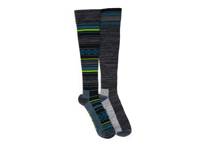 Tall Men's Compression Knee Socks - 2 Pack Black/Blue/Grey view