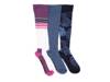 Cotton Women's Compression Knee Socks - 3 Pack Navy/Pink view