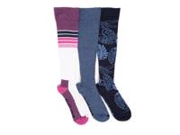 Cotton Women's Compression Knee Socks - 3 Pack Navy/Pink view
