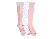 Cotton Women's Compression Knee Socks - 3 Pack Blush/White/Grey view
